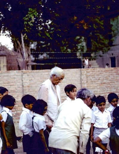Krishnamurti among children in Madras