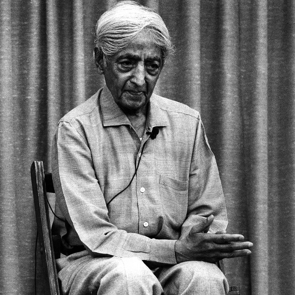Krishnamurti giving a talk in Saanen