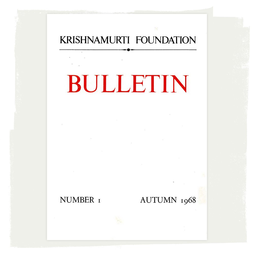 Krishnamurti Foundation Trust Bulletin First Issue 1 Autumn 1968 Cover