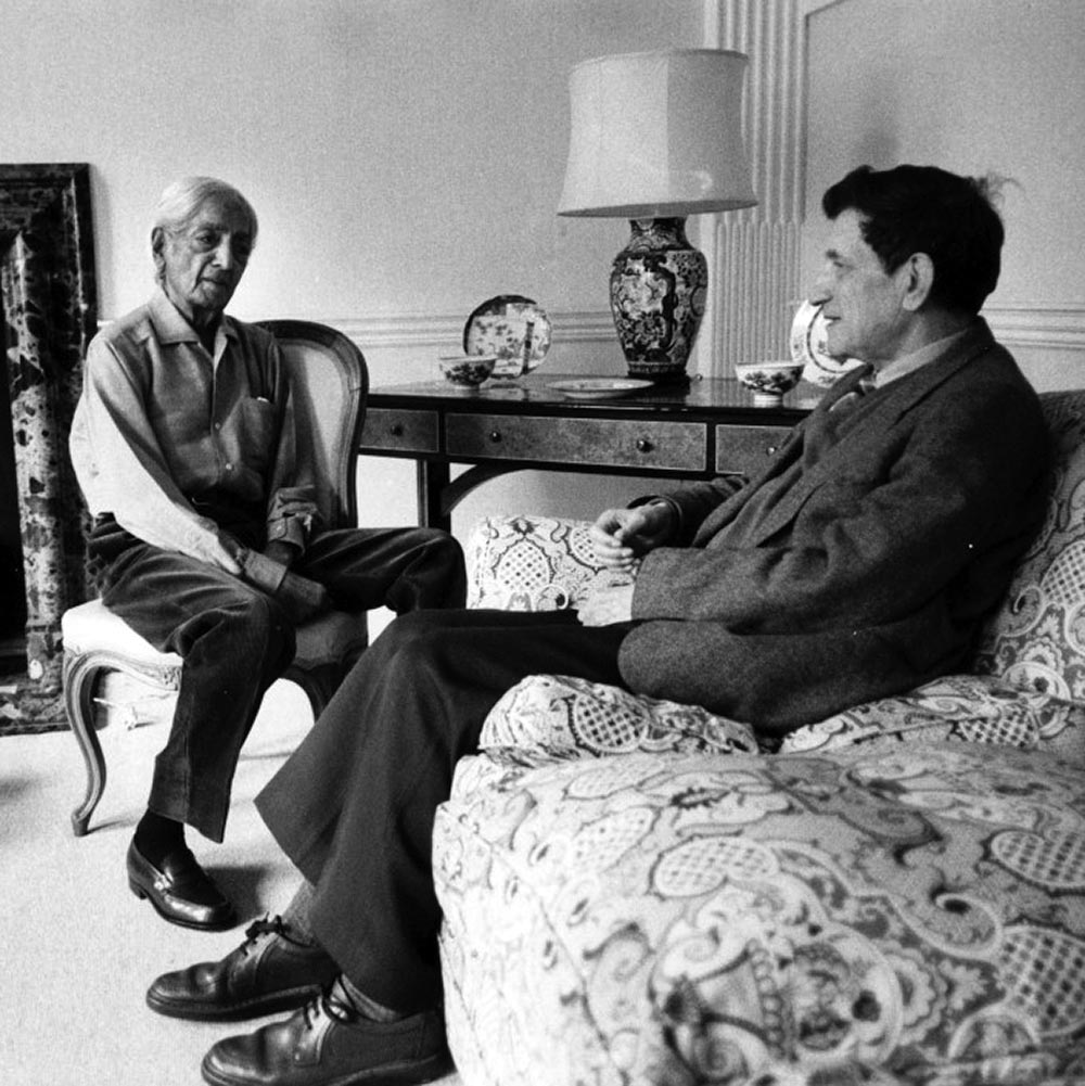 Photo of J. Krishnamurti and David Bohm