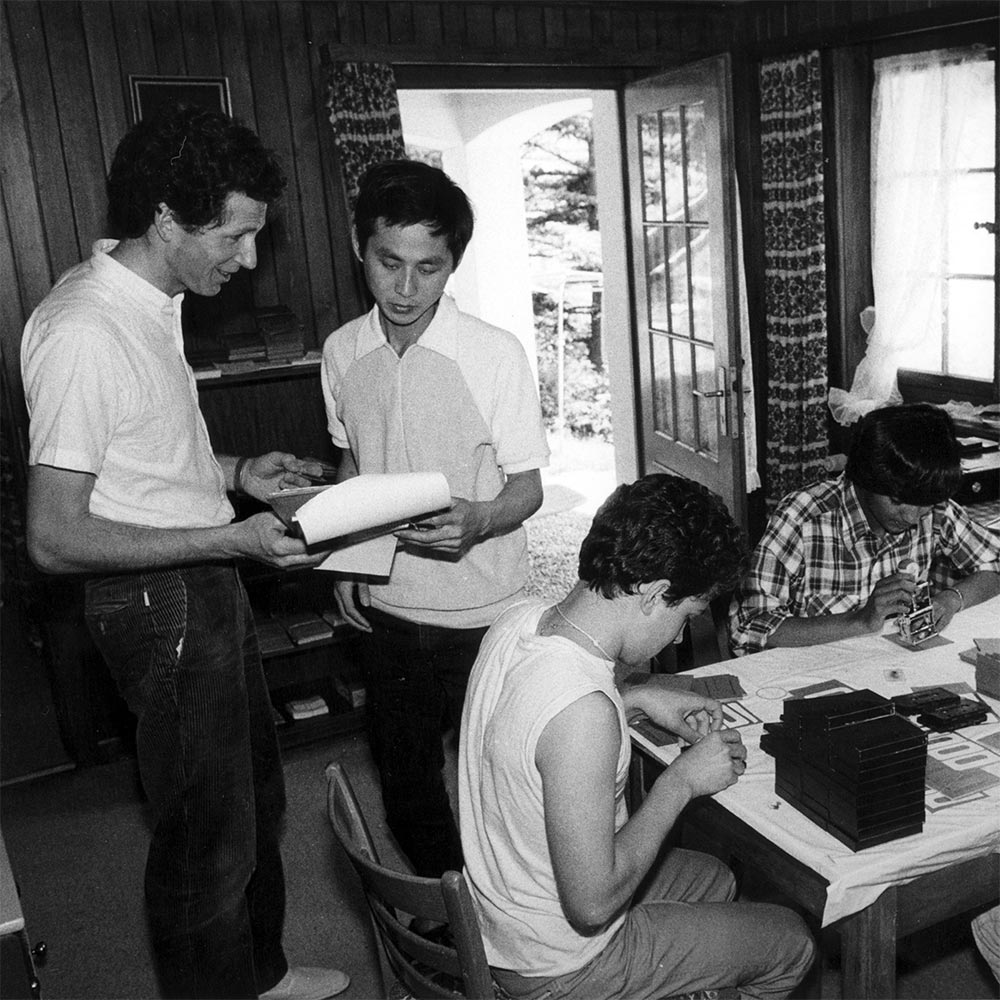 Brockwood Park Staff Preparing Cassette Tapes, 1980s
