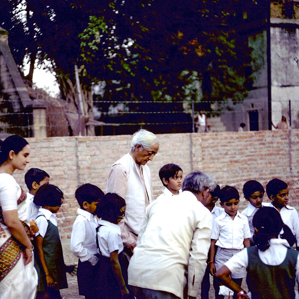 Krishnamurti among children in Madras