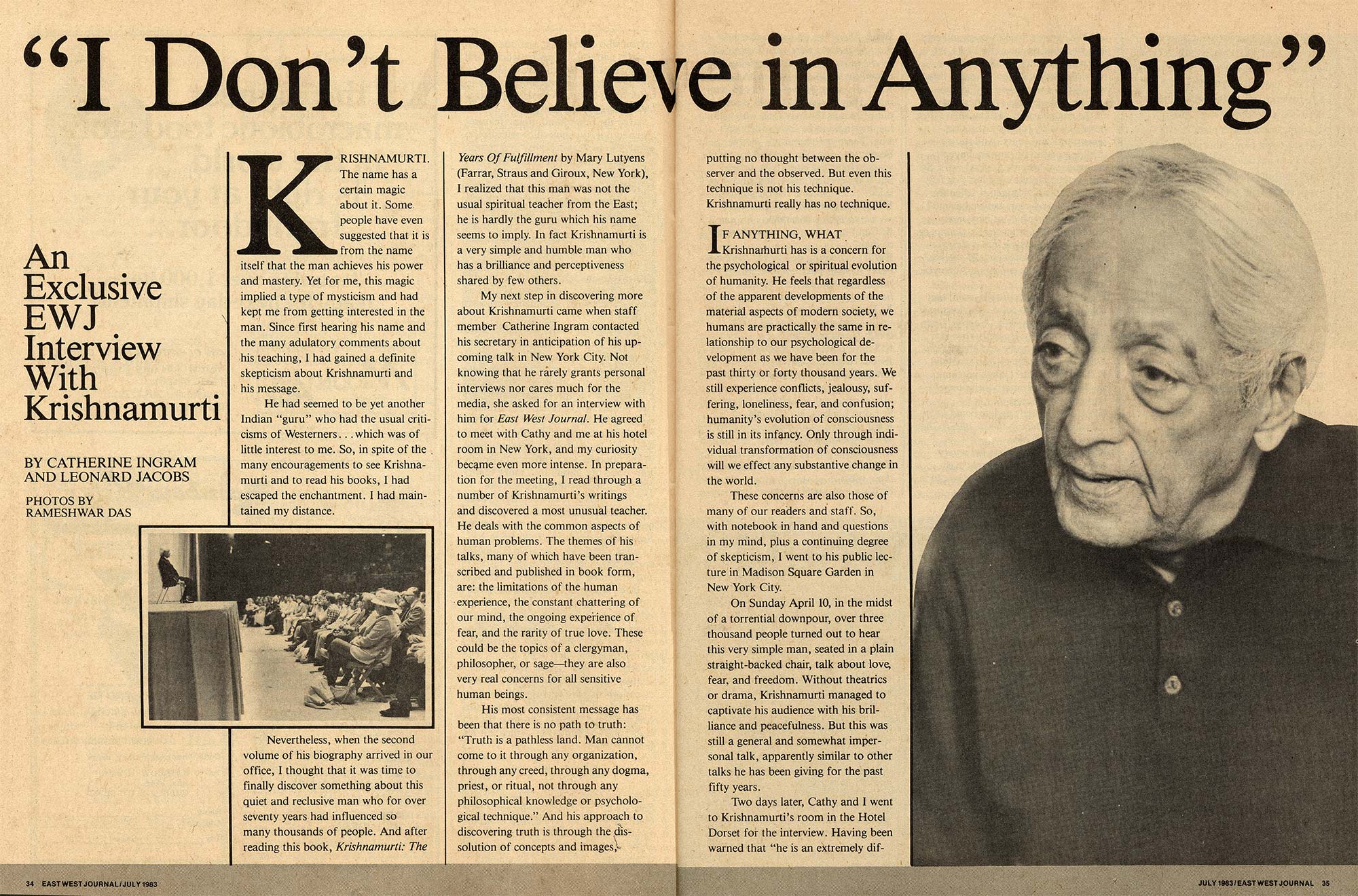 1983 EastWest Journal - I don't believe in anything